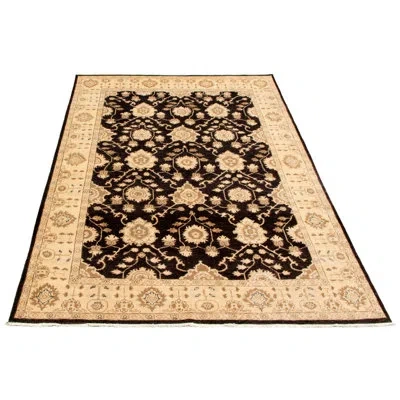 Ecarpetgallery One-of-a-kind Hand-knotted New Age Chobi Finest Black 6' X 9'5" Wool Area Rug In Beige,black,brown