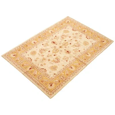 Ecarpetgallery One-of-a-kind Hand-knotted New Age Chobi Finest Cream 5'8" X 8'1" Wool Area Rug In Cream,dark Copper,light Brown