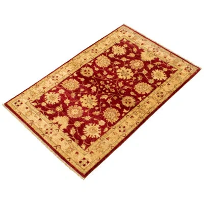 Ecarpetgallery One-of-a-kind Hand-knotted New Age Chobi Finest Dark Red/beige 4'2" X 6'5" Wool Area Rug In Beige;dark Red