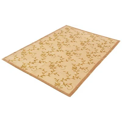 Ecarpetgallery One-of-a-kind Hand-knotted New Age Contemporary Gold/ivory/tan 6'5" X 9' Wool Area Rug In Gold,ivory,tan