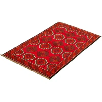 Ecarpetgallery One-of-a-kind Hand-knotted New Age Esari Red/black 3'7" X 6' Wool Area Rug In Black;red