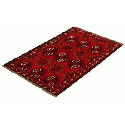 Ecarpetgallery One-of-a-kind Hand-knotted New Age Esari Turkman Red/brown/black 3'5" X 5'2" Wool Area Rug In Black;brown;red