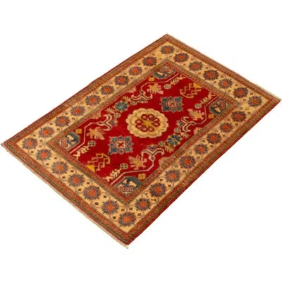 Ecarpetgallery One-of-a-kind Hand-knotted New Age Finest Gazni Red/beige 4' X 5'10" Wool Area Rug In Red;beige