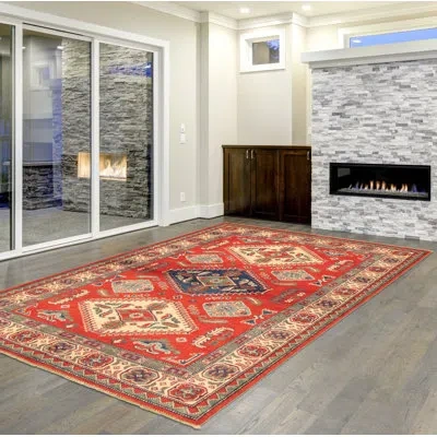 Ecarpetgallery One-of-a-kind Hand-knotted New Age Finest Gazni Red/beige 4'2" X 5'9" Wool Area Rug In Red;beige