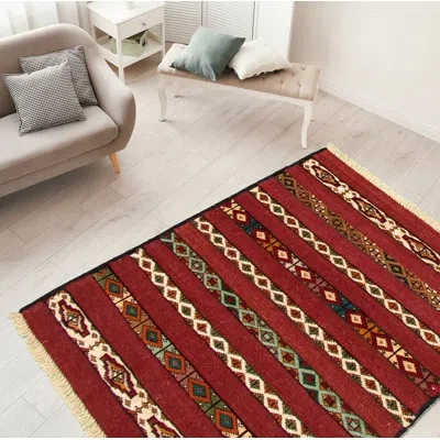 Ecarpetgallery One-of-a-kind Hand-knotted New Age Izmir Dark Red 3'5" X 4'10" Wool Area Rug