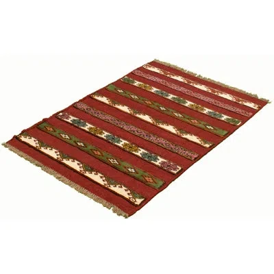 Ecarpetgallery One-of-a-kind Hand-knotted New Age Izmir Dark Red/beige 3'6" X 5'2" Wool Area Rug In Beige;dark Red