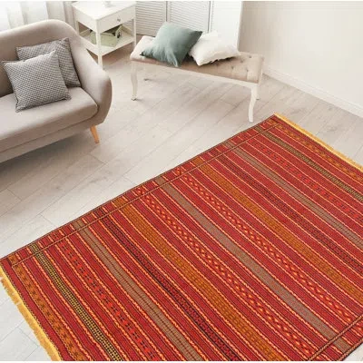 Ecarpetgallery One-of-a-kind Hand-knotted New Age Kashkoli Dark Red/orange 6'4" X 9'10" Wool Area Rug In Dark Red,orange