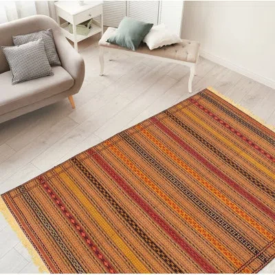 Ecarpetgallery One-of-a-kind Hand-knotted New Age Kashkoli Tan/orange 6'3" X 9'7" Wool Area Rug In Tan,orange