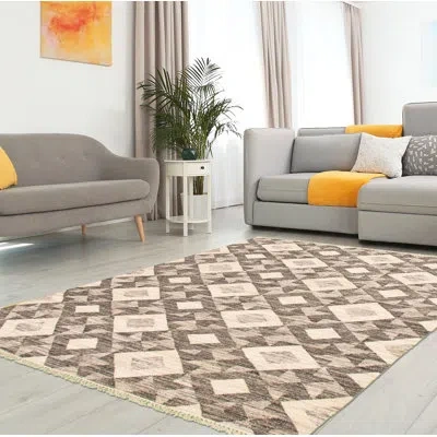 Ecarpetgallery One-of-a-kind Hand-knotted New Age Kilim Cream/brown 6'4" X 9'4" Wool Area Rug In Brown;cream