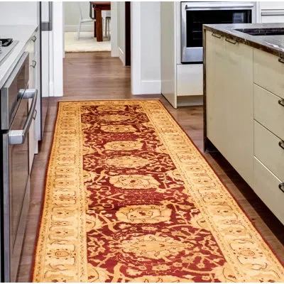 Ecarpetgallery One-of-a-kind Hand-knotted New Age Oushak Dark Red 2'5" X 12' Runner Wool Area Rug