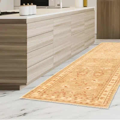 Ecarpetgallery One-of-a-kind Hand-knotted New Age Oushak Tan 2'7" X 9'7" Runner Wool Area Rug