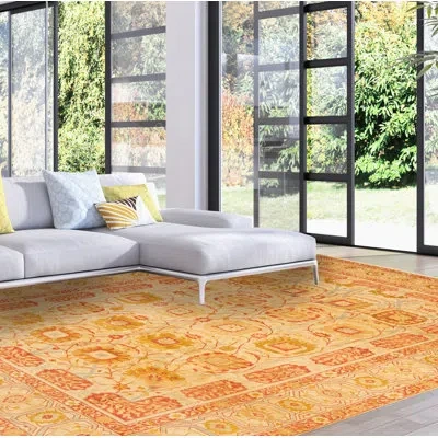 Ecarpetgallery One-of-a-kind Hand-knotted New Age Pako Cream 9'11" X 13'5" Wool Area Rug In Cream,dark Copper,light Blue