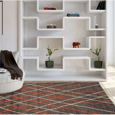 Ecarpetgallery One-of-a-kind Hand-knotted New Age Pako Moroccan Dark Gray 5' X 8'1" Wool Area Rug In Cream,dark Gray,dark Copper