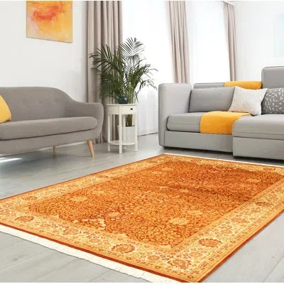 Ecarpetgallery One-of-a-kind Hand-knotted New Age Pako Persian 18/20 Burnt Orange 5'1" X 8'1" Wool Area Rug In Burnt Orange,cream,khaki