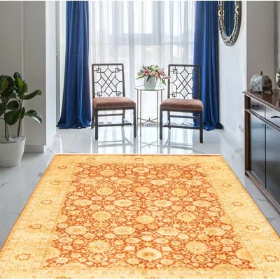Ecarpetgallery One-of-a-kind Hand-knotted New Age Pako Persian 18/20 Burnt Orange 6' X 8'10" Wool Area Rug In Burnt Orange,cream,khaki
