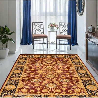 Ecarpetgallery One-of-a-kind Hand-knotted New Age Pako Persian 18/20 Dark Red 6'1" X 8'6" Wool Area Rug In Cream,dark Navy,dark Red