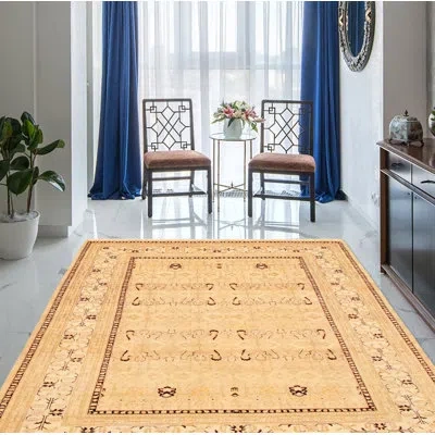 Ecarpetgallery One-of-a-kind Hand-knotted New Age Pako Persian 18/20 Ivory 6'2" X 8'10" Wool Area Rug In Dark Red,ivory,tan