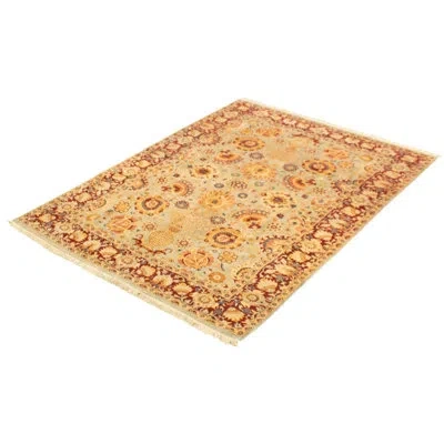 Ecarpetgallery One-of-a-kind Hand-knotted New Age Pako Persian 18/20 Light Yellow 6'1" X 8'8" Wool Area Rug In Burgundy,cream,light Blue