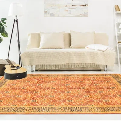 Ecarpetgallery One-of-a-kind Hand-knotted New Age Pako Persian 18/20 Orange 6' X 8'9" Wool Area Rug In Cream,dark Copper,dark Navy