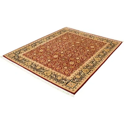 Ecarpetgallery One-of-a-kind Hand-knotted New Age Pako Persian Dark Red 8'1" X 10'3" Wool Area Rug In Dark Red,beige,black