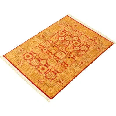 Ecarpetgallery One-of-a-kind Hand-knotted New Age Pako Persian Dark Red/beige 4' X 5'8" Wool Area Rug In Beige;dark Red