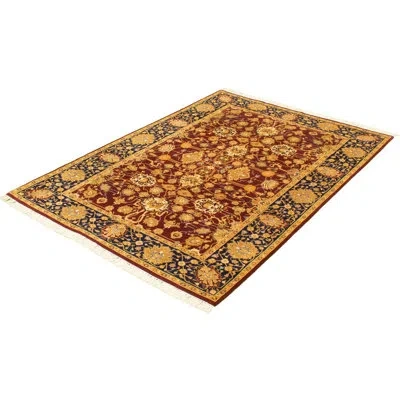 Ecarpetgallery One-of-a-kind Hand-knotted New Age Pako Persian Dark Red/beige 6' X 9' Rectangle Wool Area Rug In Navy Blue,dark Red,cream