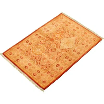 Ecarpetgallery One-of-a-kind Hand-knotted New Age Pako Persian Dark Red/salmon 3'2" X 4'6" Wool Area Rug In Dark Red;salmon