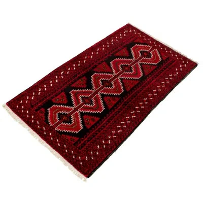Ecarpetgallery One-of-a-kind Hand-knotted New Age Rizbaft Dark Red 4'1" X 6'8" Wool Area Rug