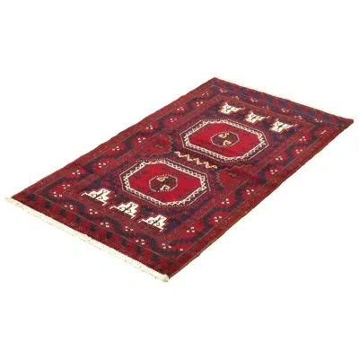 Ecarpetgallery One-of-a-kind Hand-knotted New Age Rizbaft Dark Red/navy 3'1" X 5'11" Wool Area Rug In Navy;dark Red