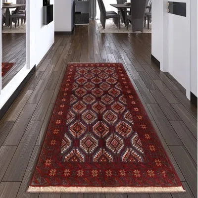 Ecarpetgallery One-of-a-kind Hand-knotted New Age Rizbaft Red 3'9" X 6'4" Wool Area Rug