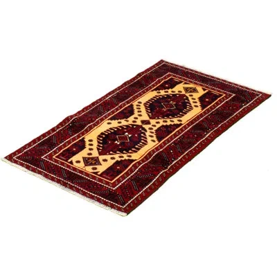 Ecarpetgallery One-of-a-kind Hand-knotted New Age Rizbaft Red/brown 3'3" X 6'5" Wool Area Rug In Brown;red
