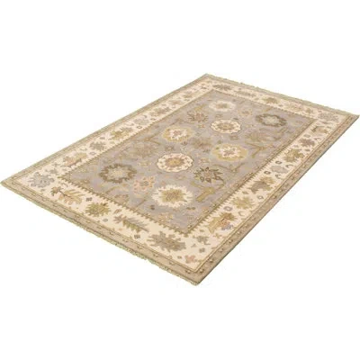 Ecarpetgallery One-of-a-kind Hand-knotted New Age Ushak Cream/brown/gray 5'9" X 9'3" Wool Area Rug In Cream,brown,gray