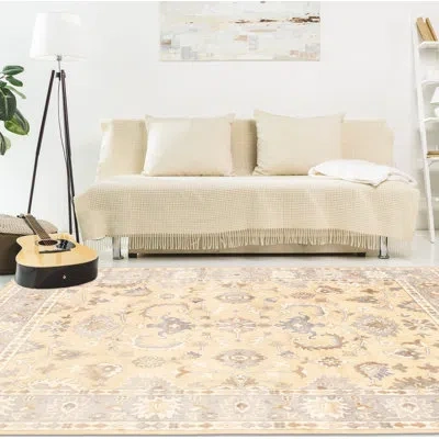 Ecarpetgallery One-of-a-kind Hand-knotted New Age Ushak Gray/beige 8' X 9'10" Wool Area Rug In Khaki