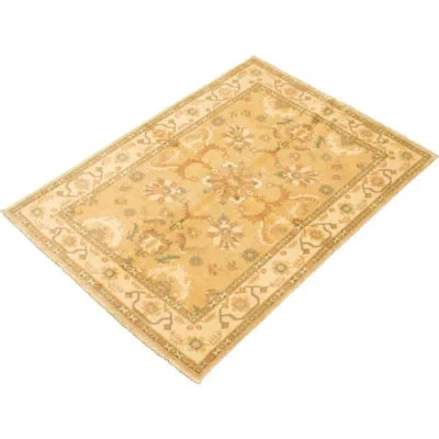 Ecarpetgallery One-of-a-kind Hand-knotted New Age Ushak Khaki 5'1" X 7' Wool Area Rug