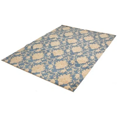Ecarpetgallery One-of-a-kind Peshawar Hand-knotted New Age 10'6" X 14'2" Wool Area Rug In Dark Blue/light Brown/cre In Cream;dark Blue;light Brown