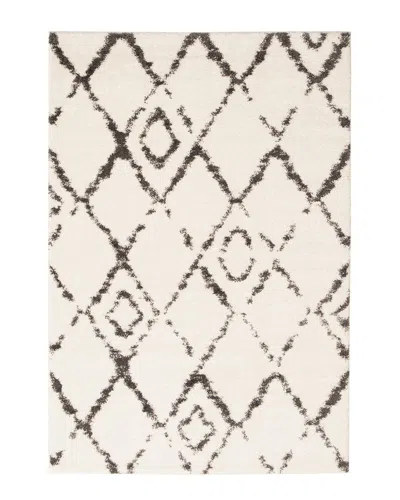 Ecarpet Pandora Moroccan Geometric Shag Rug In Ivory