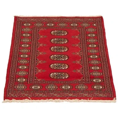 Ecarpetgallery Peshawar Geometric Hand-knotted Rectangle 2'8" X 4'1" Wool Area Rug In Red/cream/black In Black;red;cream