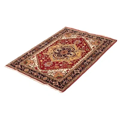 Ecarpetgallery Serapi Heritage Dark Red Rug 4''2" X 6''0" In Black;dark Red