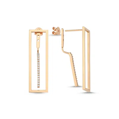 Ecce | Artisan Diamonds Women's 14ct Solid Rose Gold Convertible Interlocking Diamond Earring