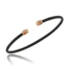 Ecce | Artisan Diamonds Women's 14k Solid Gold Tipped Twist Bangle Bracelet - Black In Black