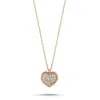 Ecce | Artisan Diamonds Women's 14k Solid Rose Gold Heart Pave Diamond Necklace In Gold