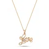 Ecce | Artisan Diamonds Women's 14k Solid Rose Gold Love Handwritten Diamond Necklace In Gold