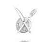 Ecce | Artisan Diamonds Women's 925k Sterling Silver Cutlery Mini Pin In Metallic