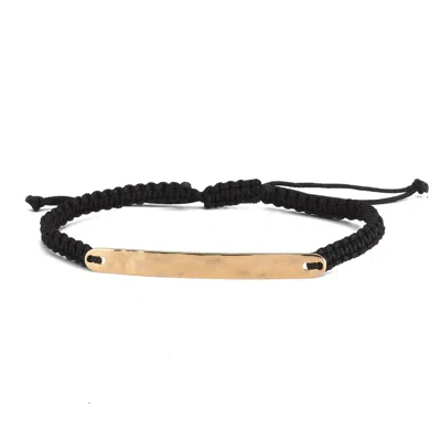 Ecce | Artisan Diamonds Women's Black 14k Solid Hammered Rose Gold Cord Bracelet
