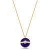 Ecce | Artisan Diamonds Women's Enamelled Mini Diamond Buttons 14k Solid Yellow Gold Necklace - Navy In Gold
