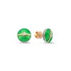 Ecce | Artisan Diamonds Women's Enamelled Mini Multi Diamond Buttons 14k Yellow Gold Earring - Green In Green