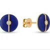Ecce | Artisan Diamonds Women's Enamelled Mini Multi Diamond Buttons 14k Yellow Gold Earring - Purple In Gold