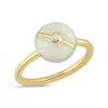 Ecce | Artisan Diamonds Women's Enamelled Mini Multi Diamond Buttons 14k Yellow Gold Ring - White Pearl In Gold