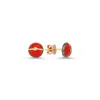 Ecce | Artisan Diamonds Women's Red Enamelled Very Mini Multi Diamond Buttons 14k Yellow Gold Earring - Turquoise In Gold
