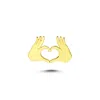 Ecce | Artisan Diamonds Women's Gold 925k Sterling Silver Heart In My Finger Mini Pin In Gold
